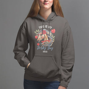 Horse Racing Hoodie This Is My Derby Day Dress Girls Women TS09 Dark Chocolate Print Your Wear