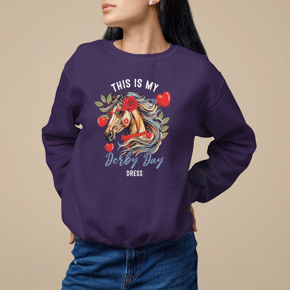 Horse Racing Sweatshirt This Is My Derby Day Dress Girls Women TS09 Purple Print Your Wear