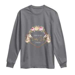 Horse Racing Long Sleeve Shirt This Is My Derby Day Dress Girl Woman TS09 Charcoal Print Your Wear