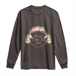 Horse Racing Long Sleeve Shirt This Is My Derby Day Dress Girl Woman TS09 Dark Chocolate Print Your Wear