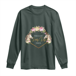 Horse Racing Long Sleeve Shirt This Is My Derby Day Dress Girl Woman TS09 Dark Forest Green Print Your Wear
