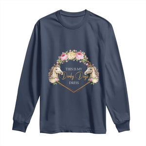 Horse Racing Long Sleeve Shirt This Is My Derby Day Dress Girl Woman TS09 Navy Print Your Wear