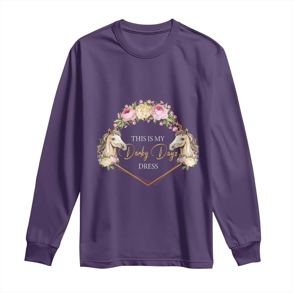 Horse Racing Long Sleeve Shirt This Is My Derby Day Dress Girl Woman TS09 Purple Print Your Wear