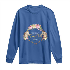 Horse Racing Long Sleeve Shirt This Is My Derby Day Dress Girl Woman TS09 Royal Blue Print Your Wear