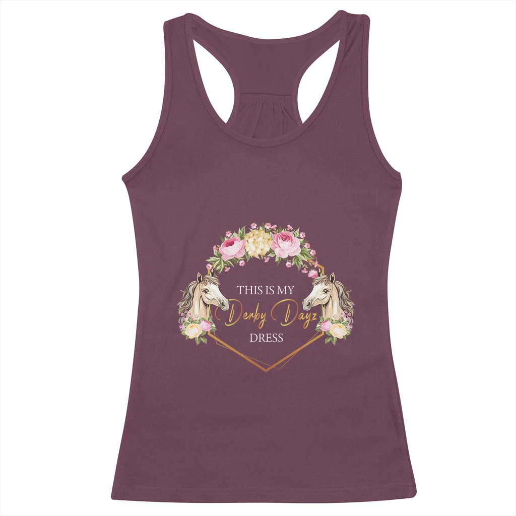 Horse Racing Racerback Tank Top This Is My Derby Day Dress Girl Woman TS09 Maroon Print Your Wear