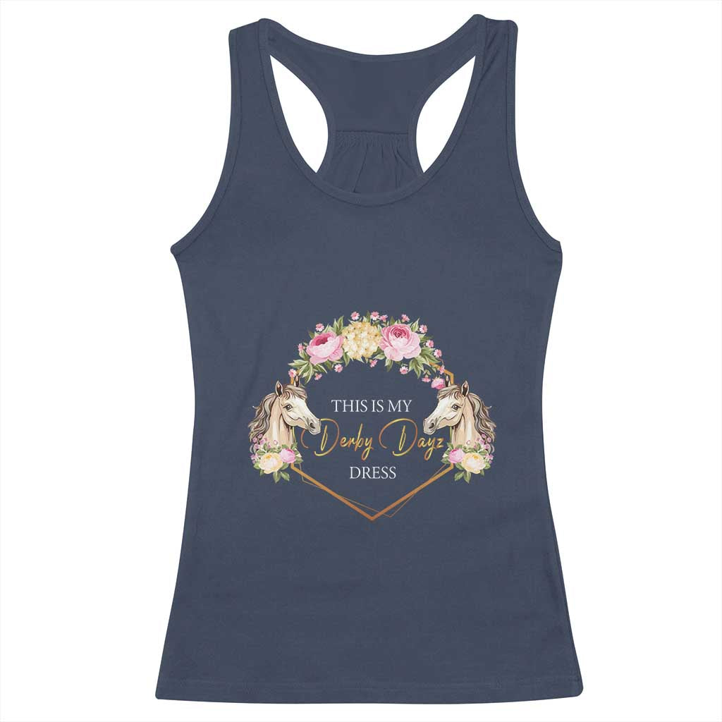Horse Racing Racerback Tank Top This Is My Derby Day Dress Girl Woman TS09 Navy Print Your Wear