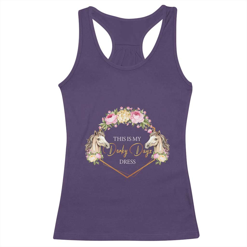 Horse Racing Racerback Tank Top This Is My Derby Day Dress Girl Woman TS09 Purple Print Your Wear