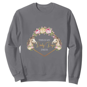 Horse Racing Sweatshirt This Is My Derby Day Dress Girl Woman TS09 Charcoal Print Your Wear