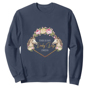Horse Racing Sweatshirt This Is My Derby Day Dress Girl Woman TS09 Navy Print Your Wear