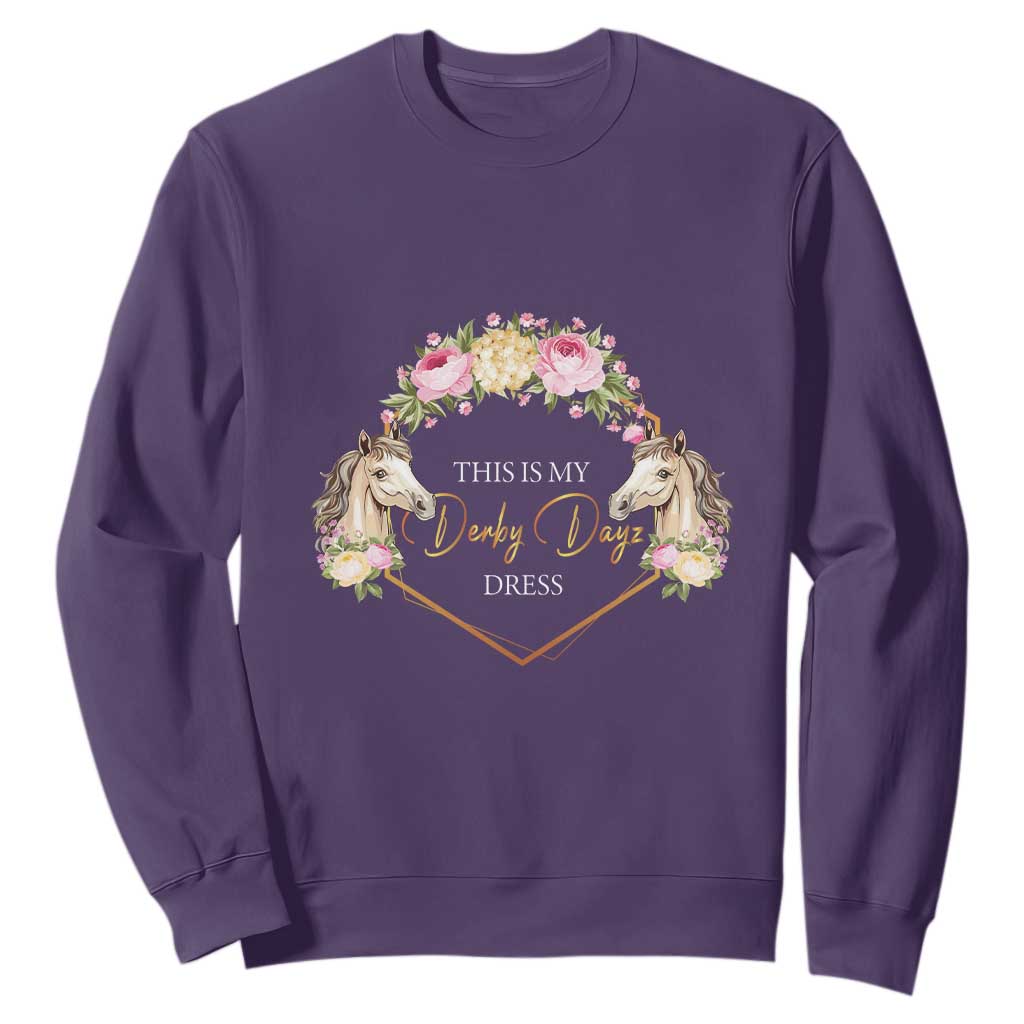 Horse Racing Sweatshirt This Is My Derby Day Dress Girl Woman TS09 Purple Print Your Wear