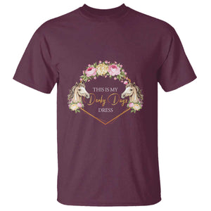 Horse Racing T Shirt This Is My Derby Day Dress Girl Woman TS09 Maroon Print Your Wear