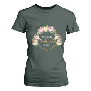Horse Racing T Shirt For Women This Is My Derby Day Dress Girl Woman TS09 Dark Forest Green Print Your Wear