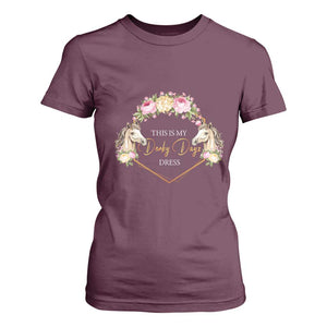 Horse Racing T Shirt For Women This Is My Derby Day Dress Girl Woman TS09 Maroon Print Your Wear