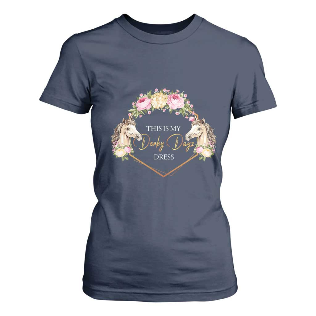Horse Racing T Shirt For Women This Is My Derby Day Dress Girl Woman TS09 Navy Print Your Wear