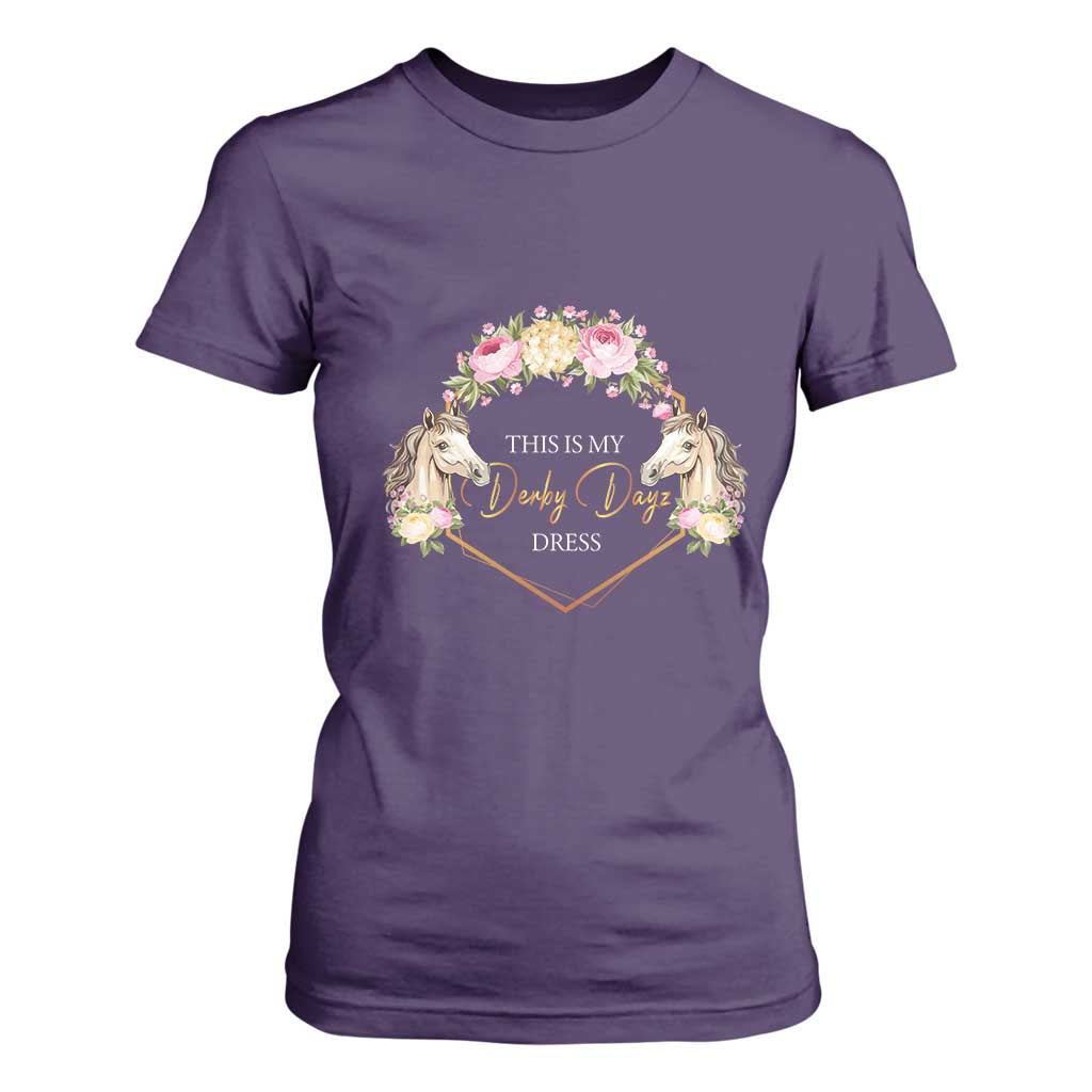 Horse Racing T Shirt For Women This Is My Derby Day Dress Girl Woman TS09 Purple Print Your Wear