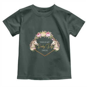 Horse Racing Toddler T Shirt This Is My Derby Day Dress Girl Woman TS09 Dark Forest Green Print Your Wear