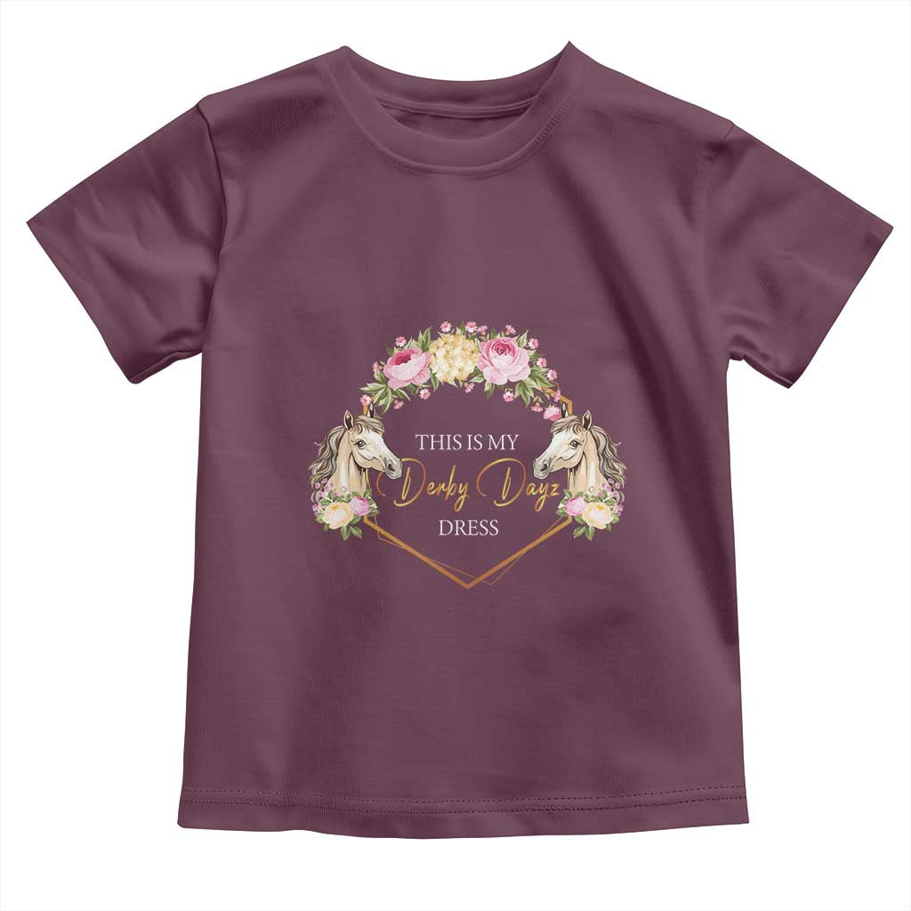 Horse Racing Toddler T Shirt This Is My Derby Day Dress Girl Woman TS09 Maroon Print Your Wear