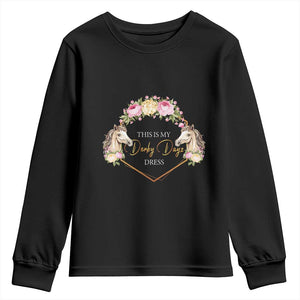 Horse Racing Youth Sweatshirt This Is My Derby Day Dress Girl Woman TS09 Black Print Your Wear