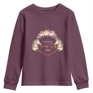 Horse Racing Youth Sweatshirt This Is My Derby Day Dress Girl Woman TS09 Maroon Print Your Wear