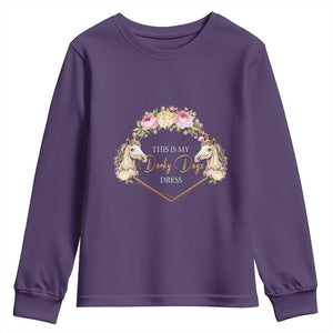 Horse Racing Youth Sweatshirt This Is My Derby Day Dress Girl Woman TS09 Purple Print Your Wear