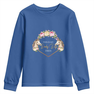 Horse Racing Youth Sweatshirt This Is My Derby Day Dress Girl Woman TS09 Royal Blue Print Your Wear