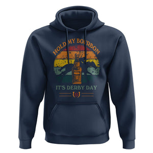 Horse Racing Hoodie Hold my Bourbon It's Derby Day TS09 Navy Print Your Wear