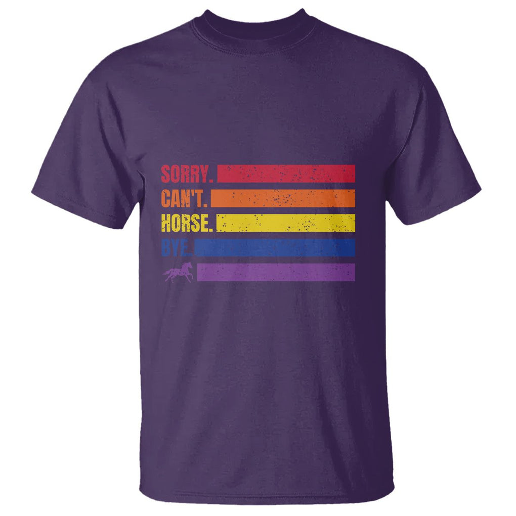 Funny Horse Racing T Shirt Sorry Can't Horses Bye TS09 Purple Print Your Wear