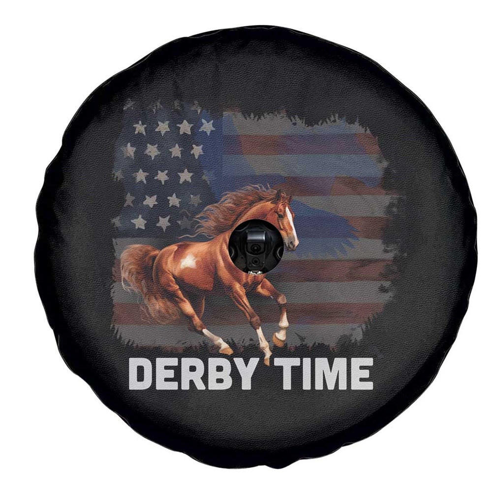 Derby Time American Flag Patriotic Horse Racing Spare Tire Cover TS09 Print Your Wear