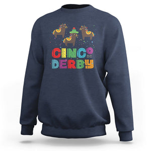Funny Horse Racing Sweatshirt Cinco De Derby Mexican Horse Race TS09 Navy Print Your Wear