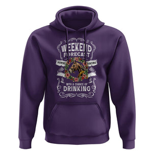 Weekend Forecast Horse Racing With A Chance Of Drinking Hoodie TS09 Purple Print Your Wear