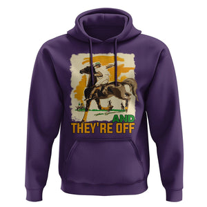 Funny Horse Racing Hoodie And They're Off Horses Race Lover TS09 Purple Print Your Wear