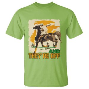 Funny Horse Racing T Shirt And They're Off Horses Race Lover TS09 Lime Print Your Wear