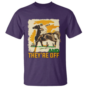 Funny Horse Racing T Shirt And They're Off Horses Race Lover TS09 Purple Print Your Wear