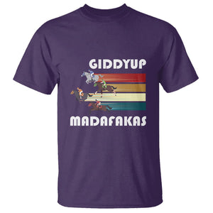Funny Horse Racing T Shirt Giddy Up Madafakas Horses Race Lover TS09 Purple Print Your Wear