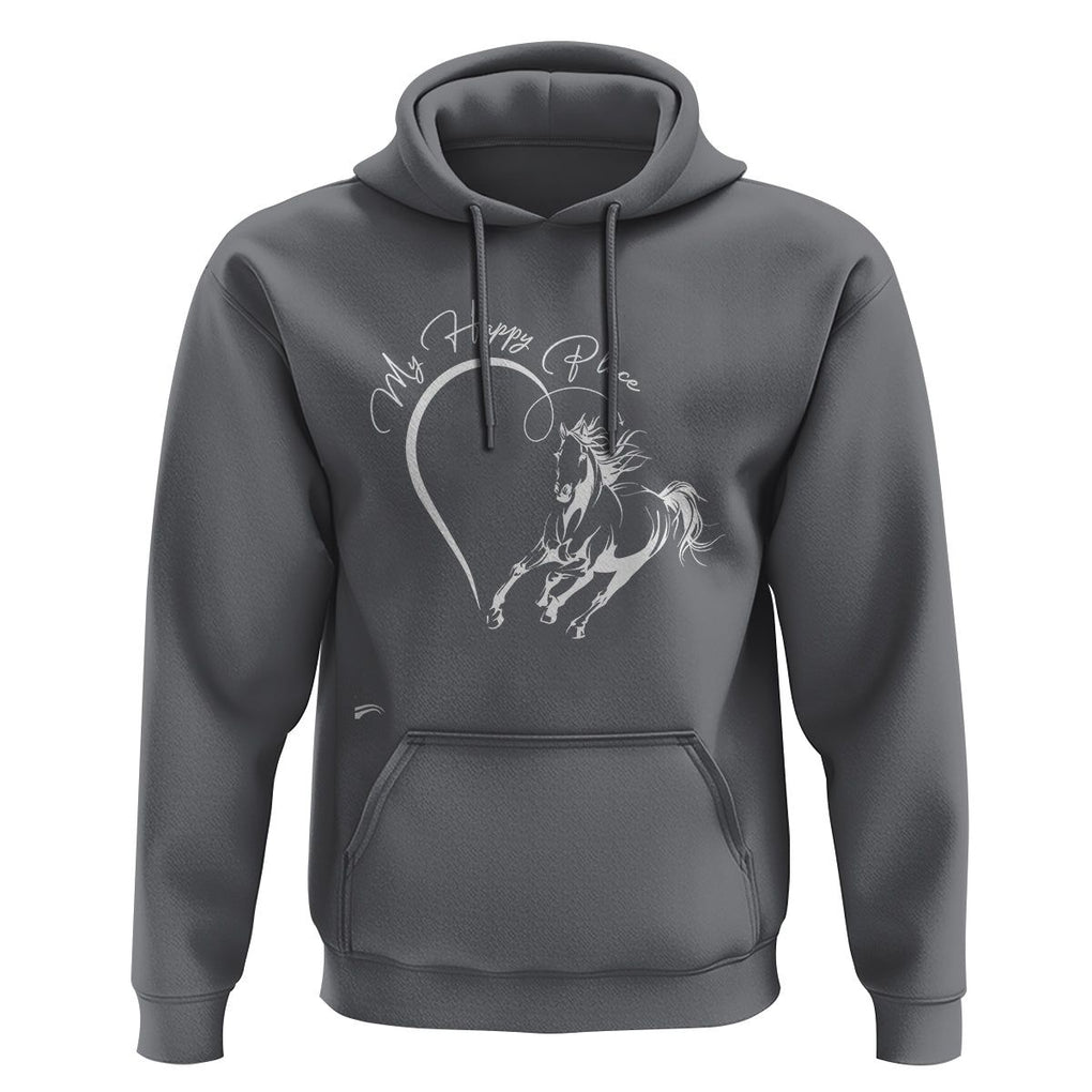 Horse Lover Hoodie My Happy Place Horseback Riding TS09 Charcoal Print Your Wear
