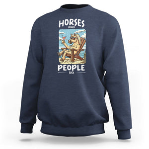 Horse Because People Suck Anti Social Horse Lover Sweatshirt TS09 Navy Print Your Wear