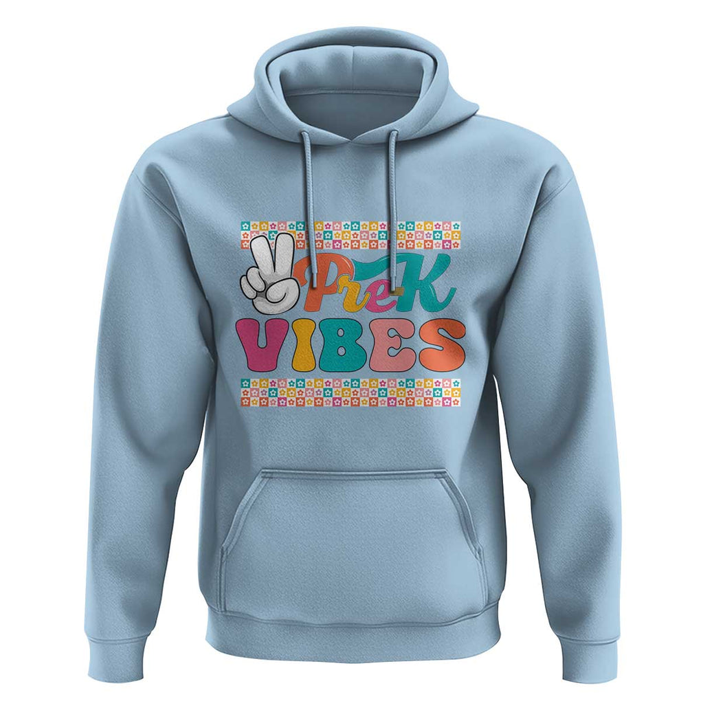 Pre-K Vibes Teacher Kids Back To School Hoodie TS09 Light Blue Print Your Wear