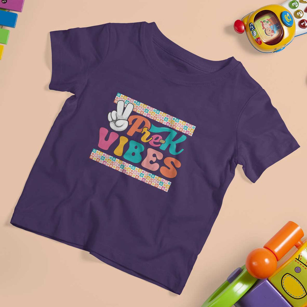 Pre-K Vibes Teacher Kids Back To School T Shirt For Kid TS09 Purple Print Your Wear