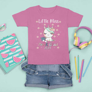 Pre-School Graduation T Shirt For Kid Little Miss Pre-K Grad 2024 Cute Unicorn TS09 Azalea Print Your Wear