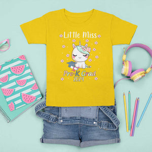 Pre-School Graduation T Shirt For Kid Little Miss Pre-K Grad 2024 Cute Unicorn TS09 Daisy Print Your Wear