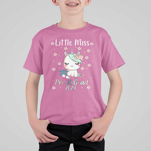 Pre-School Graduation T Shirt For Kid Little Miss Pre-K Grad 2024 Cute Unicorn TS09 Azalea Print Your Wear