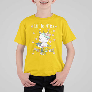 Pre-School Graduation T Shirt For Kid Little Miss Pre-K Grad 2024 Cute Unicorn TS09 Daisy Print Your Wear