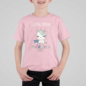 Pre-School Graduation T Shirt For Kid Little Miss Pre-K Grad 2024 Cute Unicorn TS09 Light Pink Print Your Wear