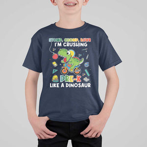 Pre-School T Shirt For Kid I'm Crushing Pre-K Like A Dinosaur Back To School TS09 Navy Print Your Wear