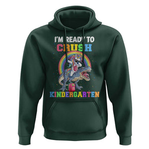 I'm Ready To Crush Kindergarden Hoodie Funny Monster Truck Dinosaur Unicorn TS09 Dark Forest Green Print Your Wear