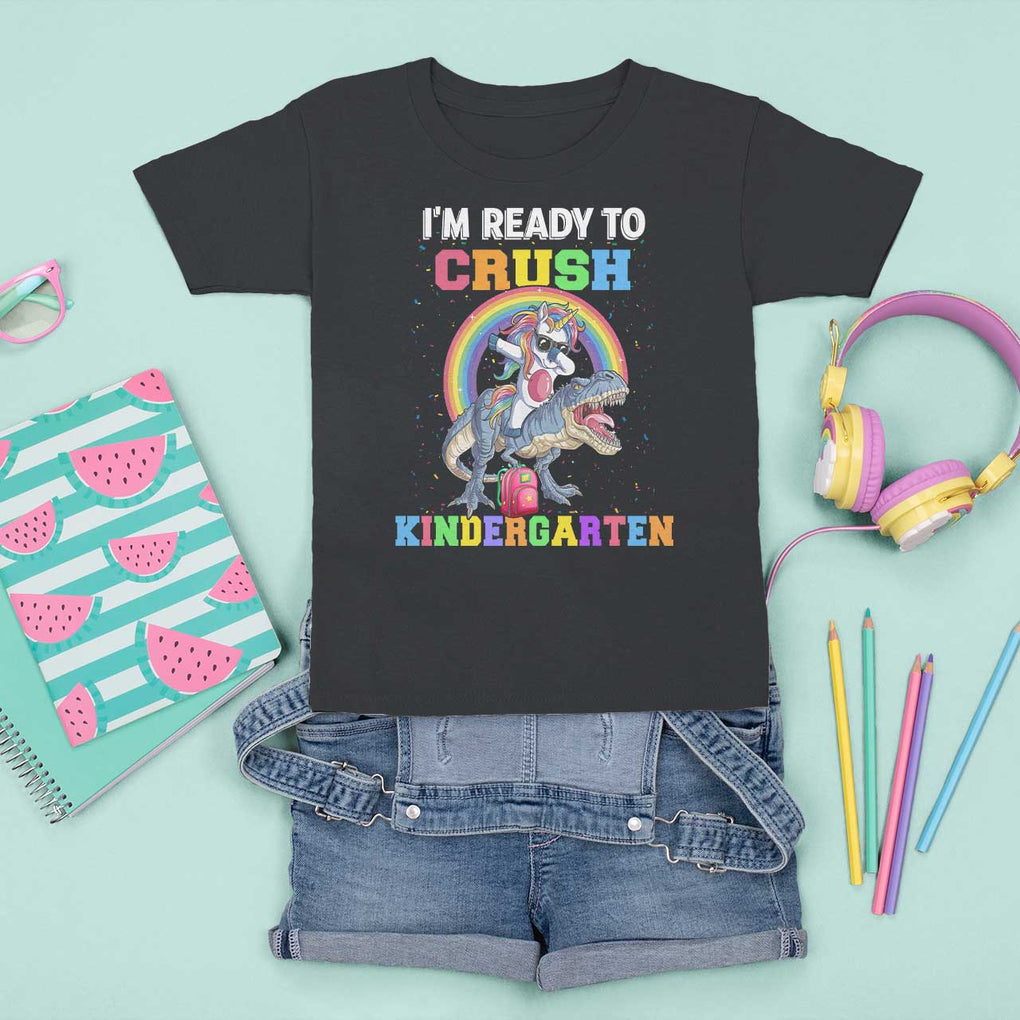I'm Ready To Crush Kindergarden T Shirt For Kid Funny Monster Truck Dinosaur Unicorn TS09 Black Print Your Wear