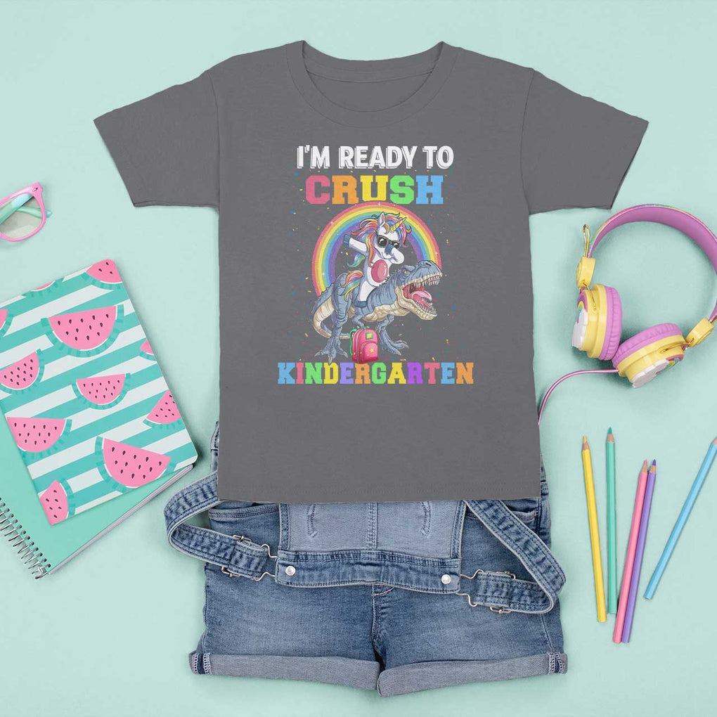 I'm Ready To Crush Kindergarden T Shirt For Kid Funny Monster Truck Dinosaur Unicorn TS09 Charcoal Print Your Wear