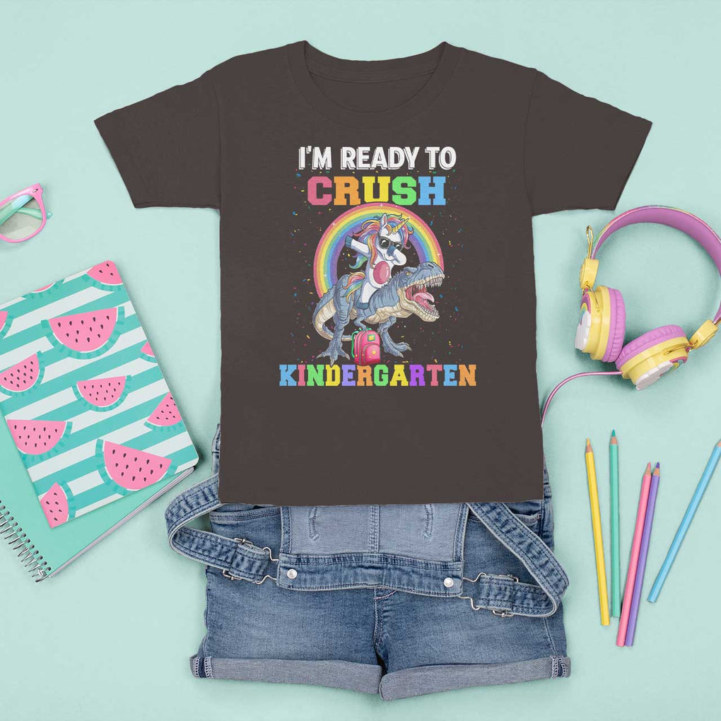 I'm Ready To Crush Kindergarden T Shirt For Kid Funny Monster Truck Dinosaur Unicorn TS09 Dark Chocolate Print Your Wear