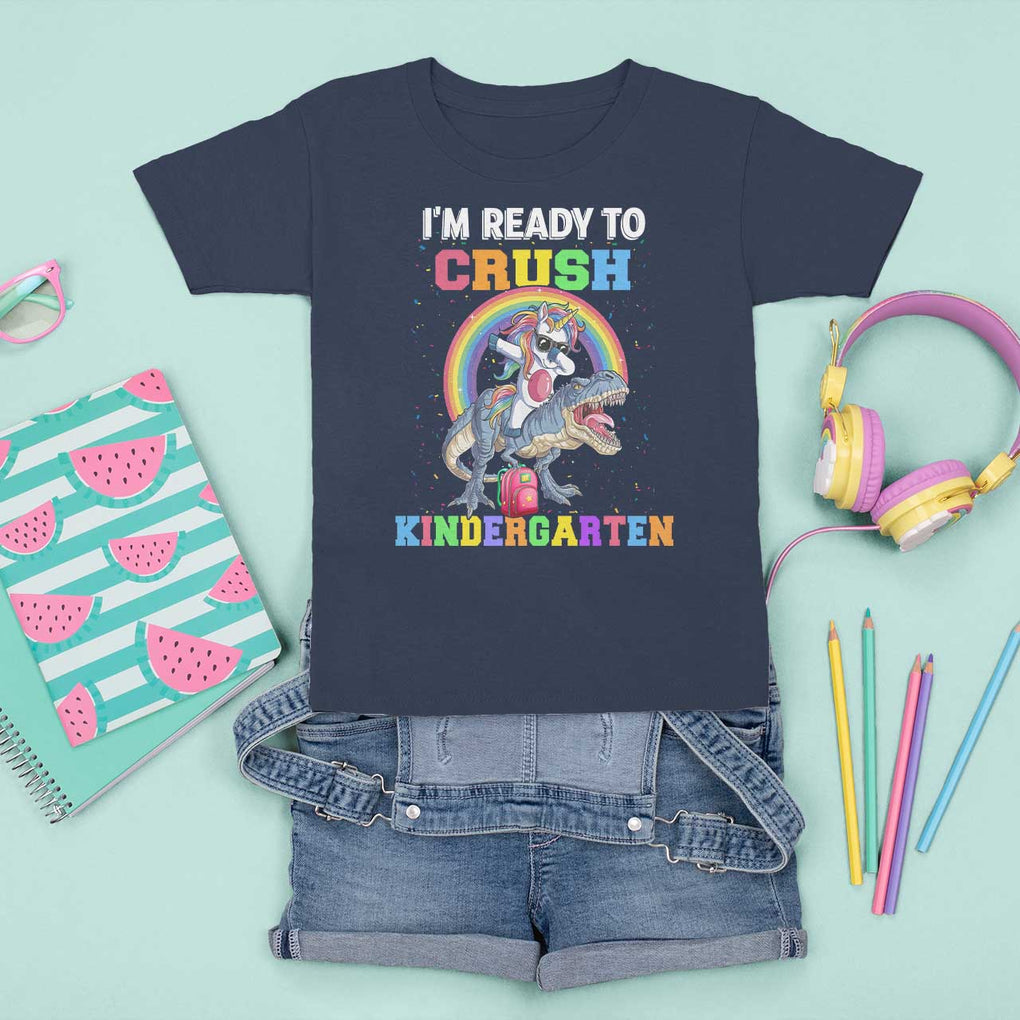 I'm Ready To Crush Kindergarden T Shirt For Kid Funny Monster Truck Dinosaur Unicorn TS09 Navy Print Your Wear