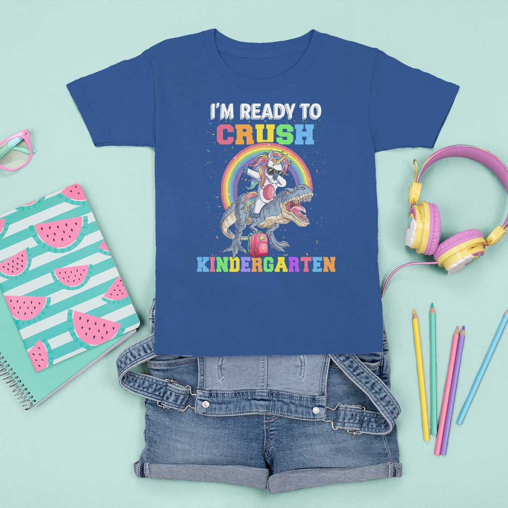 I'm Ready To Crush Kindergarden T Shirt For Kid Funny Monster Truck Dinosaur Unicorn TS09 Royal Blue Print Your Wear